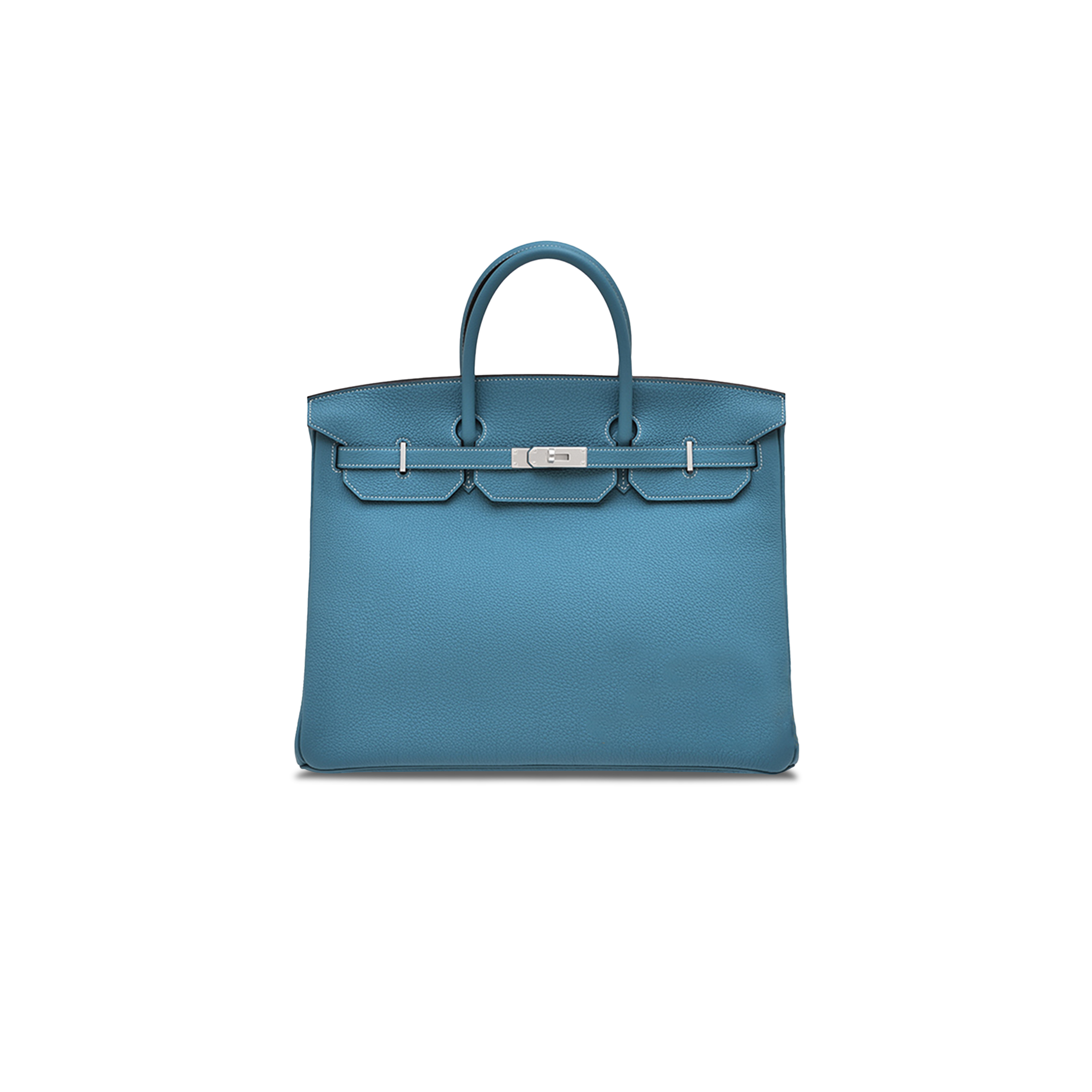 HERMÈS MASTER BIRKIN 40 TOGO LEATHER BLUE BAG SILVER BUCKLE H028352CK07 (40*30*21cm)